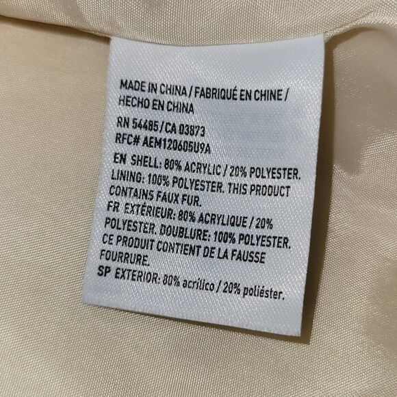 American Eagle Off White Ivory Cream Faux Fur Vest XL - Picture 9 of 9